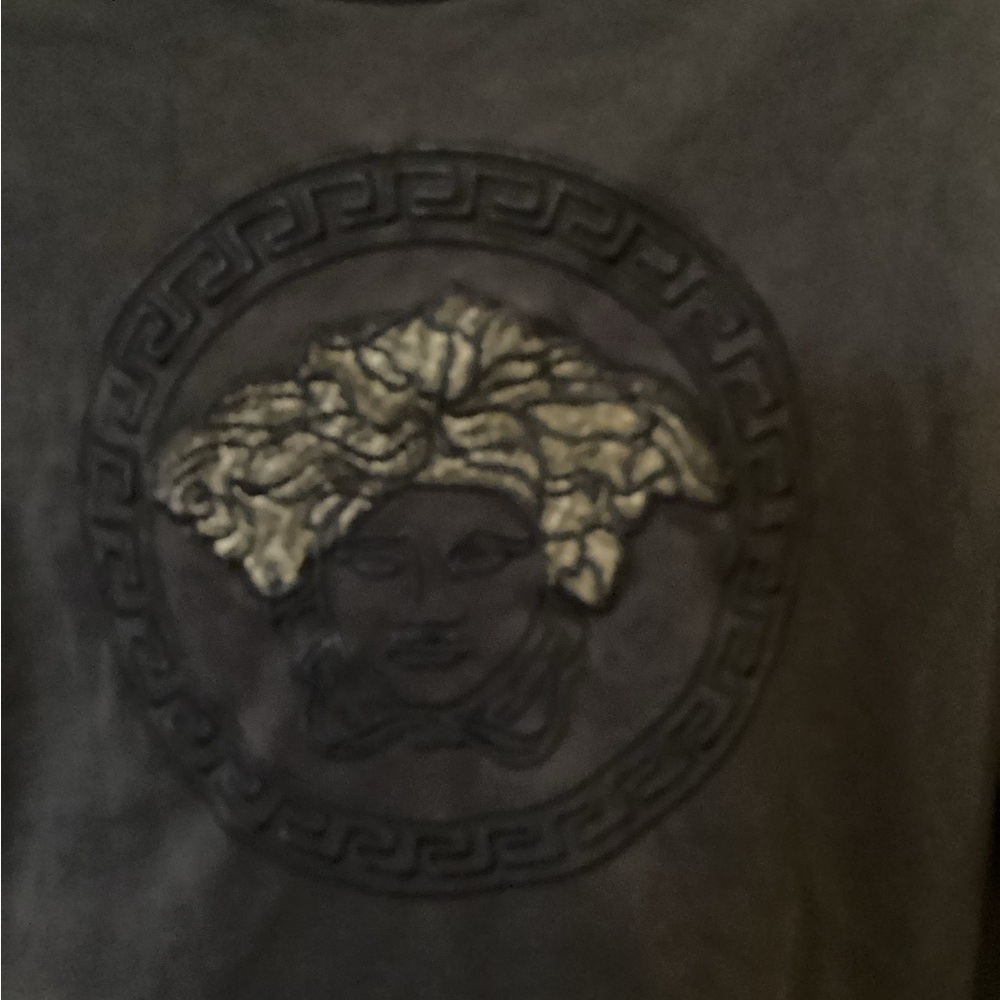 VERSACE Navy Sweatshirt with Embossed Design size L - Picture 4 of 5